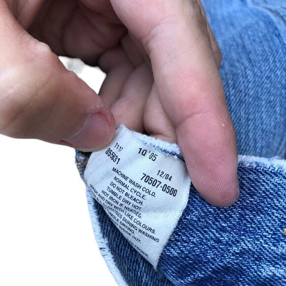 VINTAGE 2004 Levi's Patchwork Denim Jacket Vest Blue Small - Picture 4 of 16